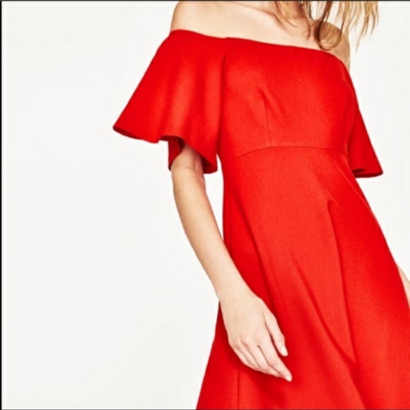 ZARA OFF THE SHOULDER MIDI XS DRESS. - Picture 2 of 11